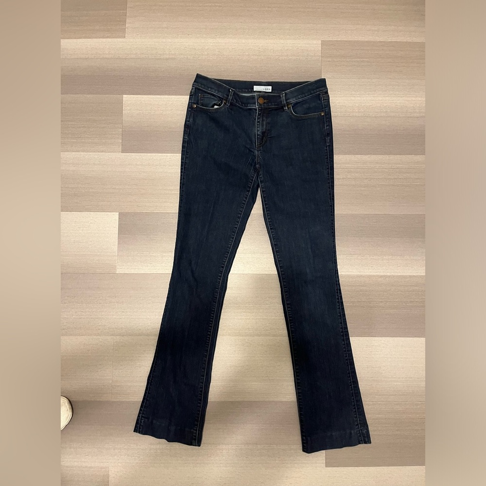 LOFT Dark Blue Modern Boot Flare Jeans